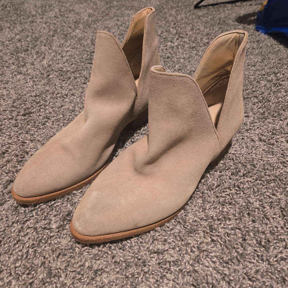 Free People Double Charm Tan Suede Ankle Boots Size 9